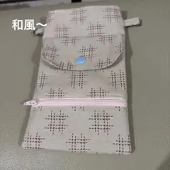 スマホポーチ コインスルー　ショルダー ハンドメイド 斜めがけ ポケット2個