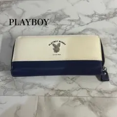 PLAYBOY プレイボーイ 長財布 財布 バイカラー ネイビー ホワイトのサムネイル