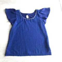 INGNI 半袖　美品　可愛いフリル袖　透け感　ブルー　M