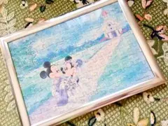 ウェルカムボード にも♡ ミッキーとミニーの結婚式♡パズル と シルバーの額付き