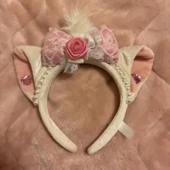 ディズニー　マリーちゃん　カチューシャ　レース　薔薇