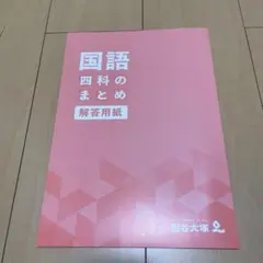 四谷大塚　国語　四科のまとめ　解答用紙のみ