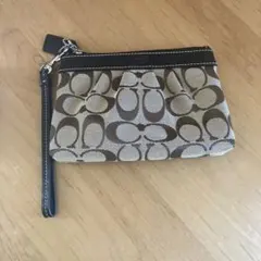 Coach モノグラムポーチ ブラウン/ベージュ