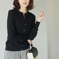 ロペピクニック★接触冷感UVカットクルーカーディガン　ブラック