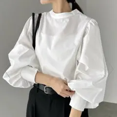 andme 前後2way ボリューム 長袖 シャツ ブラウス