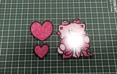 デコうちわ　うちわデコ　パーツ　3点セット　ピンク