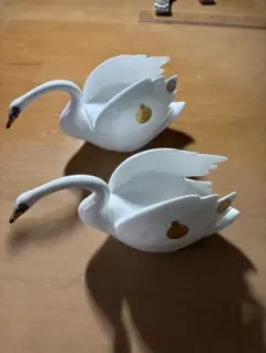 Bone China スワン型 小物入れ ペア