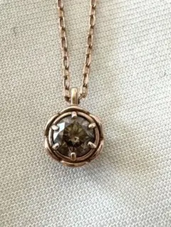 K10ブラウンダイヤ ネックレス(PG、0.3ct)38cm