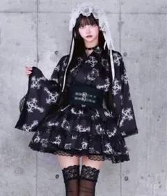 夢店舗 2wayセットアップ浴衣 ブラック - メルカリ