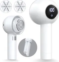 毛玉取り 粘着クリーナー内蔵 高速回転する6枚刃 3段階調節 コードレス 軽量