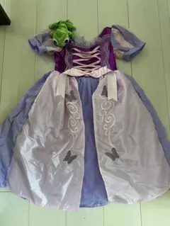 ラプンツェル風ドレスとカエルのぬいぐるみ