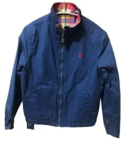 未使用タグ　ラルフローレン　ジャケット　リバーシブル　ネイビー　チェック140