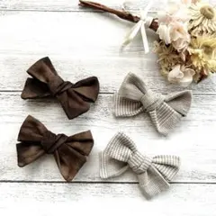 【新作】❁ brown系 結びリボンsetヘアゴム❁
