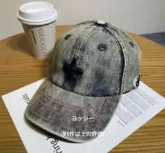 SMFK ベース ボールキャップ コンパスクロスデニム　ロゴ刺繍キャップ