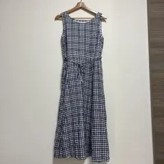 グリーンレーベルリラクシング　リネンノースリーブワンピース