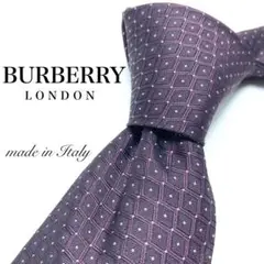 【極美品】BURBERRY LONDON ネクタイ 新品同様 ロゴ 紫 超希少品