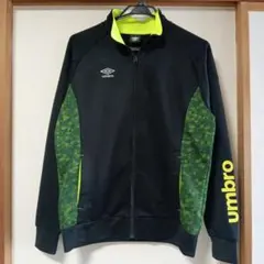umbro ジップアップジャケット アウター ブラック/グリーン アンブロ