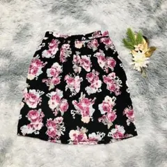 デビュードフィオレ レッセパッセ (M) 花柄 フレアスカート ひざ丈 華やかのサムネイル
