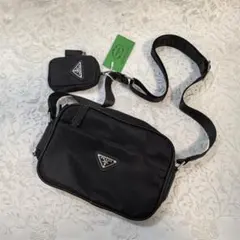 PRADA ナイロン ショルダーバッグ ポーチ付き ブラック 男女兼用o1