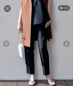 ICB FluidBackSatin ドロストパンツ　サイズ6 L11号ネイビー