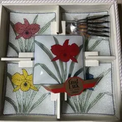 花柄ガラス食器セット