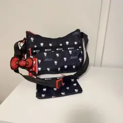 レスポートサック ハローキティコラボ ショルダーバッグ リボン&ポーチ付き