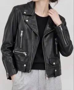 【美品】JOURNAL STANDARD 羊革 ダブルライダース 黒 M