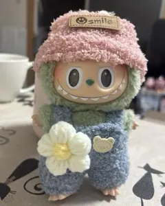 labubuぬいぐるみ 着せ替え服 フリース帽子とパンツセット