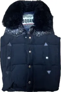 dsquared2 ダウン ベスト ファー スタッズ レザーのサムネイル
