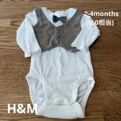 H&M ベビー　長袖ロンパース　セレモニー　100日祝い　2-4M(60相当)のサムネイル