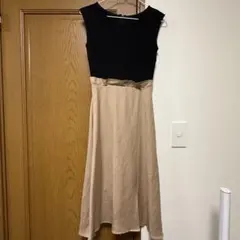 プロポーション⭐︎切り替えワンピース 黒×ベージュ