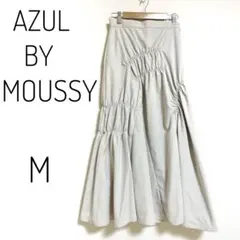 AZUL BY MOUSSY ギャザー ロング フレア スカート ライトベージュ
