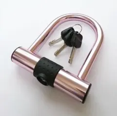【アルミ製シャックルロック】ピンク U字ロック 自転車 鍵 錠前 盗難防止のサムネイル