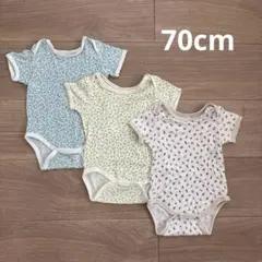 花柄ロンパース ベビー肌着3枚セット