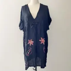 未使用　マライカ 花葉刺繍　チュニックのサムネイル