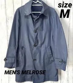 美品✨MEN'S MELROSE✨ステンカラーコートスモーキーブルー✨L〜XL