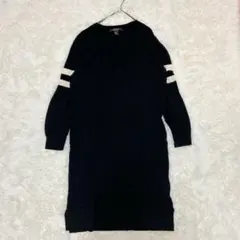 FOREVER21 ブラック Vネック ニットワンピース