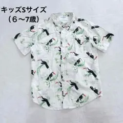 OLD NAVY キッズ 半袖シャツ トロピカル柄 S 6-7歳 コットン