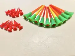 マルチカラーロングゴルフティー＋ショートティー　グリーン系20本