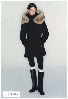 ZARA 新品タグ付　フェイクファー付　ウォーター＆ウインド　Lサイズ