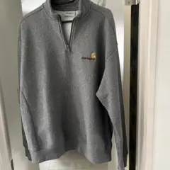 Carhartt グレー ハーフジップ トレーナー L