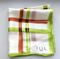 【最終値下げ】ELLE PARIS チェック グリーン シルク 絹 エル