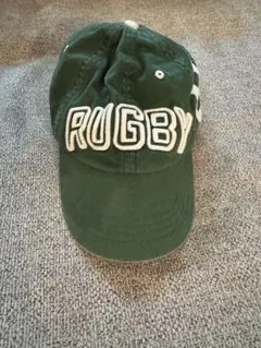 緑色 RALPH LAUREN RUGBY キャップ 8の刺繍付き