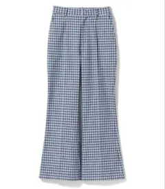 Ray Beams ギンガムチェック フレアパンツ サイズ1 ブルー