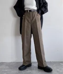 PAGEBOYパンツ　ウールライクセットアップパンツ　ブラウン
