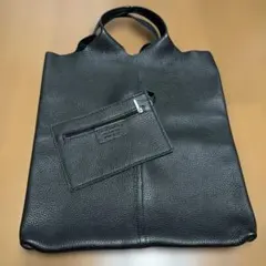 イタリア製 レザー トートバッグ 黒