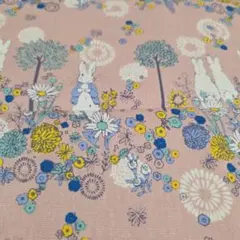 ピーターラビット Flower Meadow(フラワーメドウ　綿麻キャンバス生地
