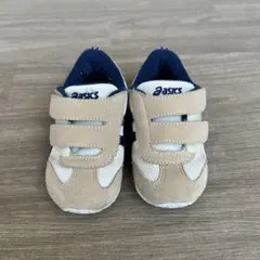 ASICS ベージュ ネイビー スニーカー　15.5㎝