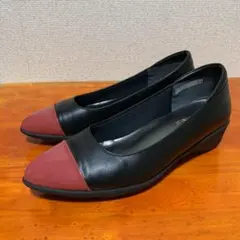 ❀美品 ヒルズアヴェニュー 黒 ブラック ピンク 23.5cm パンプス