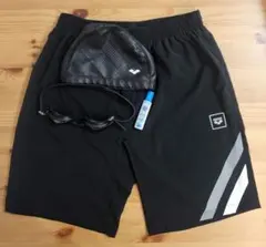 arena 水着セット スイムウォークパンツ【L】スイムキャップ+ゴーグル